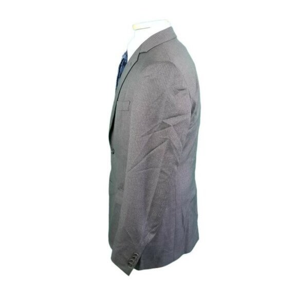 Brooks Brothers 41L Gray Stripe Fitzgerald Suit Jacket 100% Wool Made in Italy - Picture 4 of 8